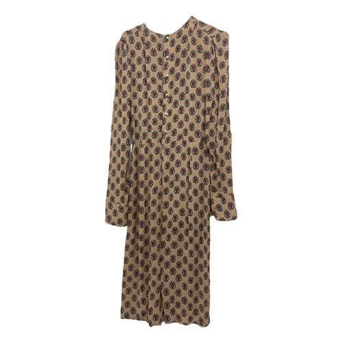 Pre-owned Marni Silk Mid-length Dress In Beige