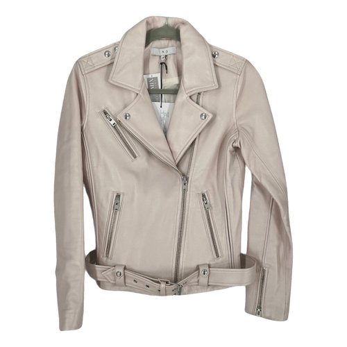 Pre-owned Iro Leather Biker Jacket In Pink