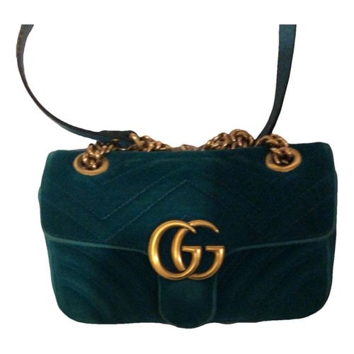 Pre-owned Gucci Gg Marmont Crossbody Bag In Green
