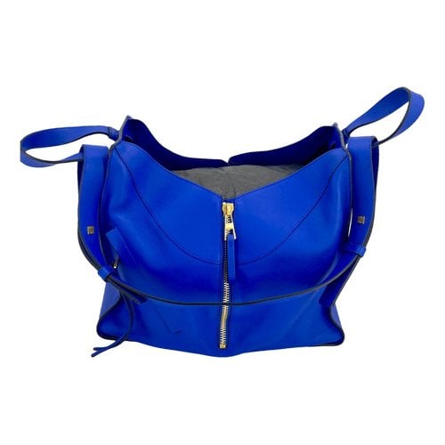 Pre-owned Loewe Hammock Leather Handbag In Blue