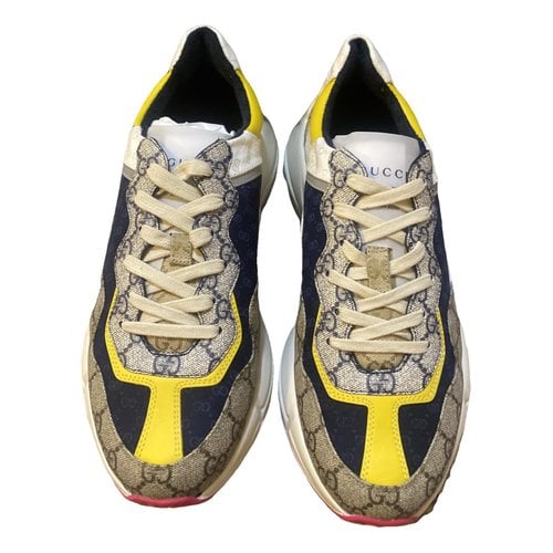 Pre-owned Gucci Screener Cloth Low Trainers In Multicolour
