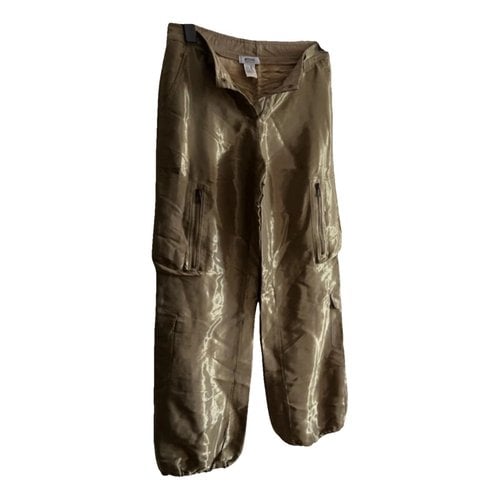 Pre-owned Moschino Cheap And Chic Silk Trousers In Gold