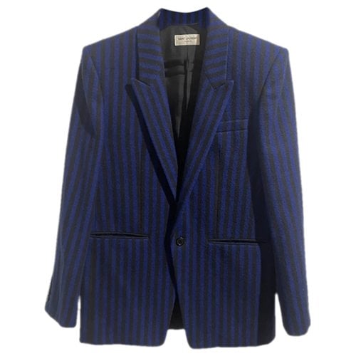 Pre-owned Saint Laurent Wool Blazer In Blue