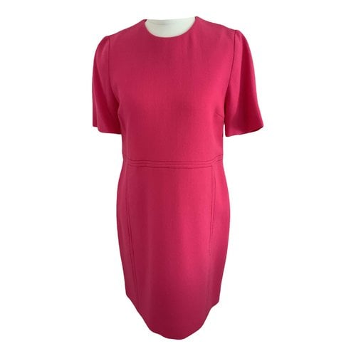 Pre-owned Victoria Beckham Wool Mini Dress In Pink
