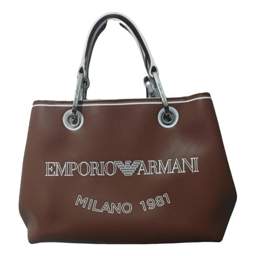 Pre-owned Emporio Armani Handbag In Brown