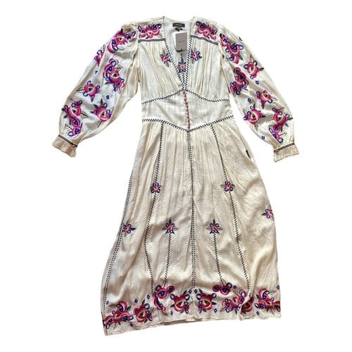 Pre-owned Isabel Marant Silk Maxi Dress In Ecru