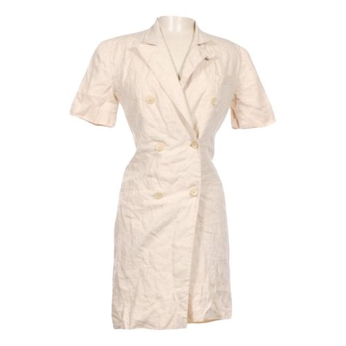 Pre-owned Ralph Lauren Linen Mini Dress In Beige