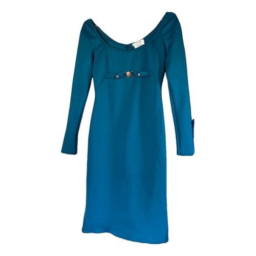 Pre-owned Versace Mini Dress In Blue