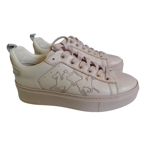 Pre-owned La Martina Leather Trainers In Pink
