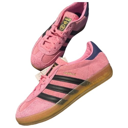 Pre-owned Adidas Originals Gazelle Velvet Trainers In Red