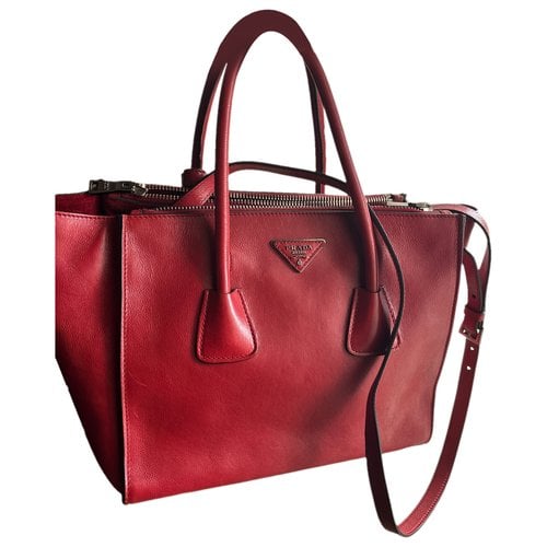 Pre-owned Prada Mirage Leather Handbag In Red