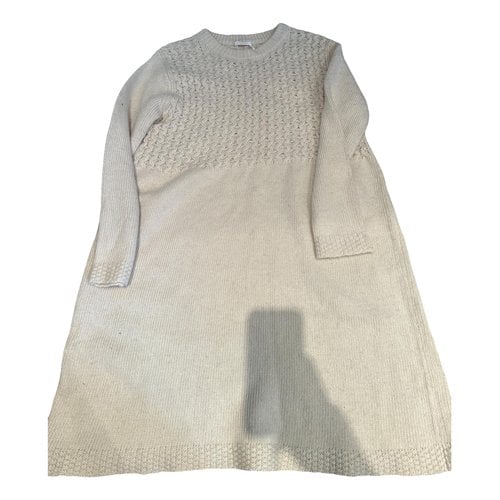 Pre-owned See By Chloé Cashmere Mini Dress In Beige