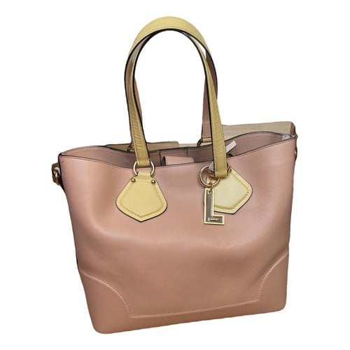 Pre-owned Lancel Leather Handbag In Beige