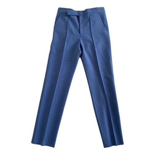 Pre-owned Celine Straight Pants In Blue