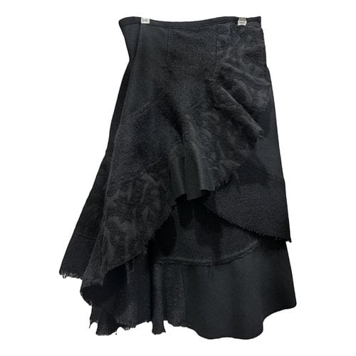 Pre-owned Junya Watanabe Wool Mid-length Skirt In Black