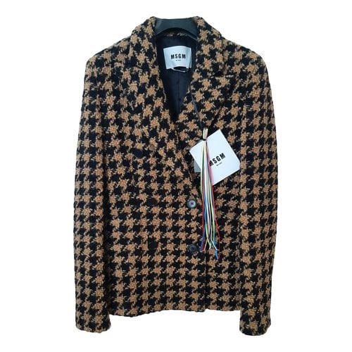 Pre-owned Msgm Wool Blazer In Camel