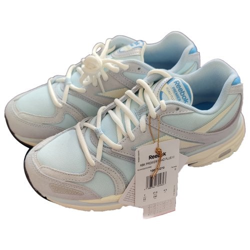 Pre-owned Reebok Run.r96 Leather Trainers In Blue