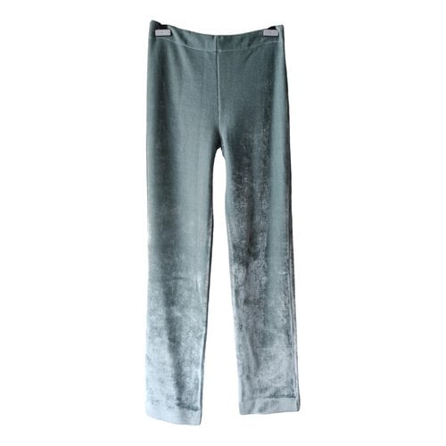 Pre-owned Jil Sander Wool Straight Pants In Silver
