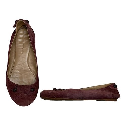 Pre-owned Balenciaga Leather Ballet Flats In Brown