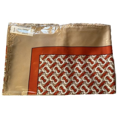 Pre-owned Burberry Silk Scarf In Beige
