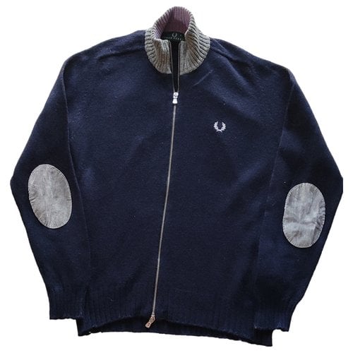 Pre-owned Fred Perry Wool Pull In Blue