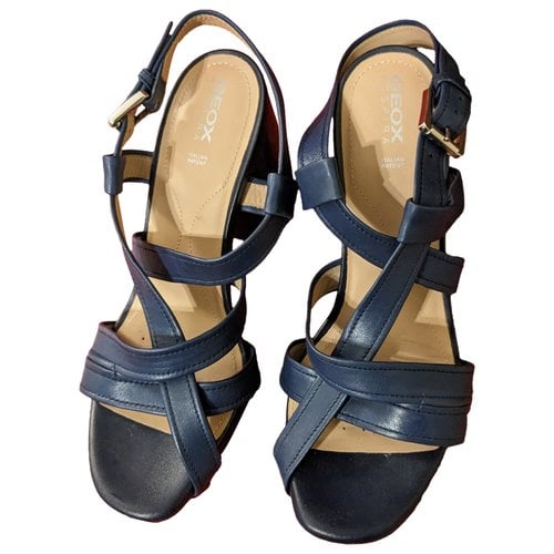 Pre-owned Geox Leather Sandals In Blue