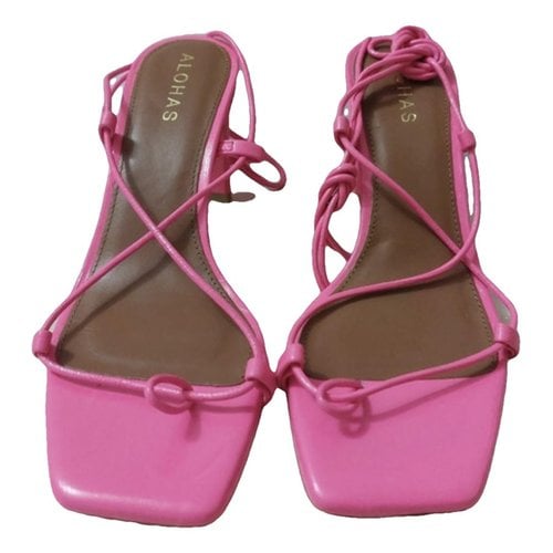 Pre-owned Alohas Leather Sandal In Pink