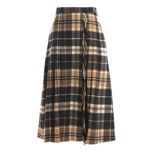 Pre-owned Max Mara Wool Maxi Skirt In Multicolour