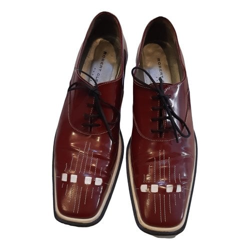 Pre-owned Robert Clergerie Leather Lace Ups In Burgundy