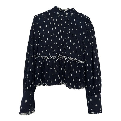 Pre-owned Ganni Shirt In Navy
