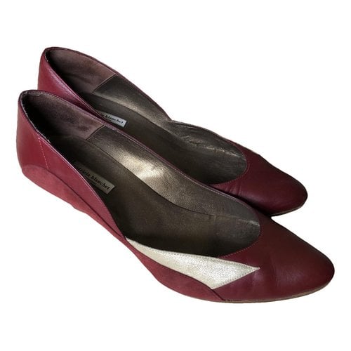 Pre-owned Patricia Blanchet Leather Heels In Burgundy