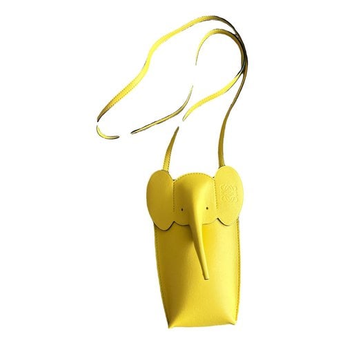 Pre-owned Loewe Animals Leather Mini Bag In Yellow
