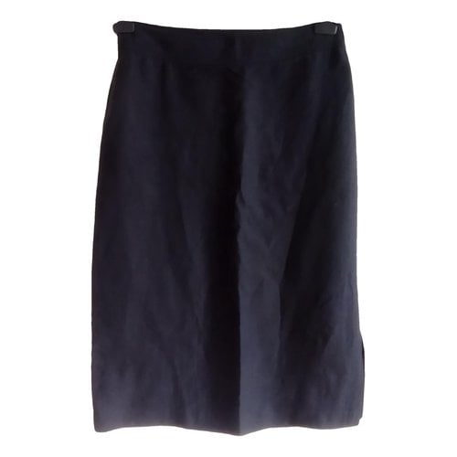Pre-owned Burberry Linen Mid-length Skirt In Black