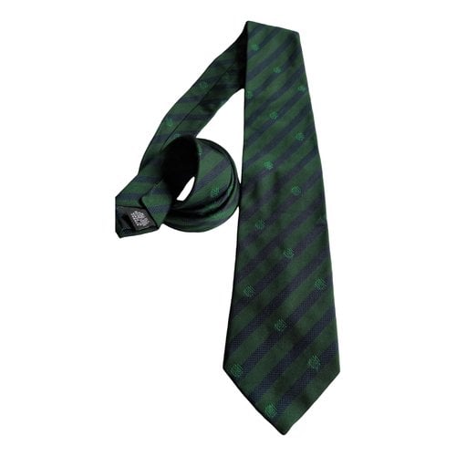 Pre-owned Daks Silk Tie In Green