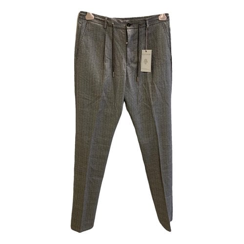 Pre-owned Eleventy Wool Trousers In Grey