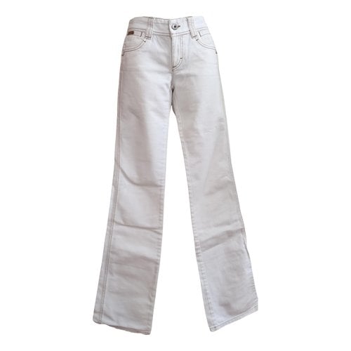 Pre-owned D&g Straight Jeans In Ecru