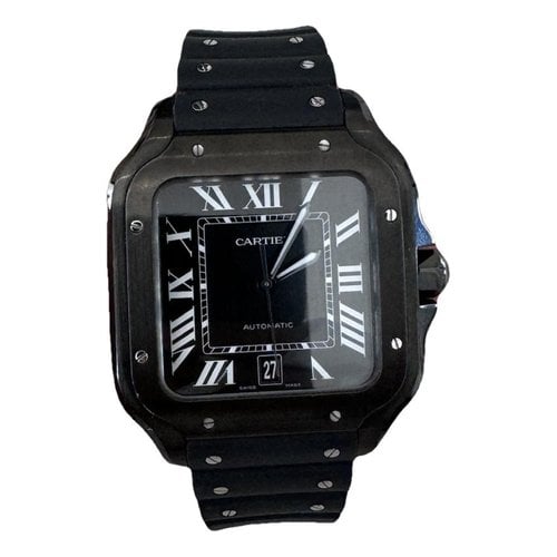 Pre-owned Cartier Santos 100 Watch In Black