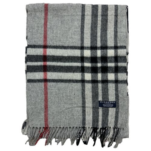 Pre-owned Burberry Cashmere Scarf & Pocket Square In Grey