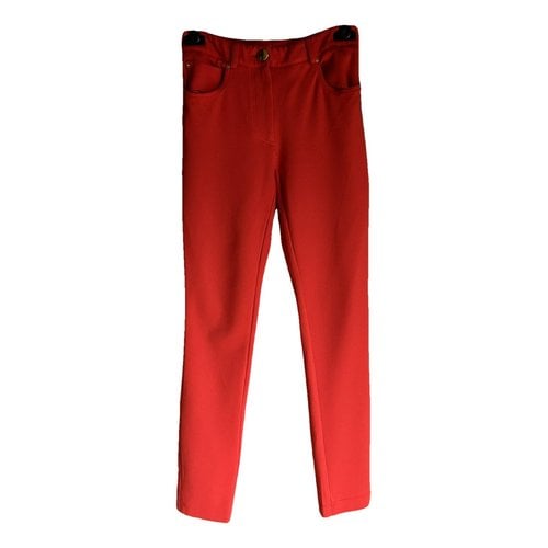 Pre-owned Moschino Slim Pants In Red
