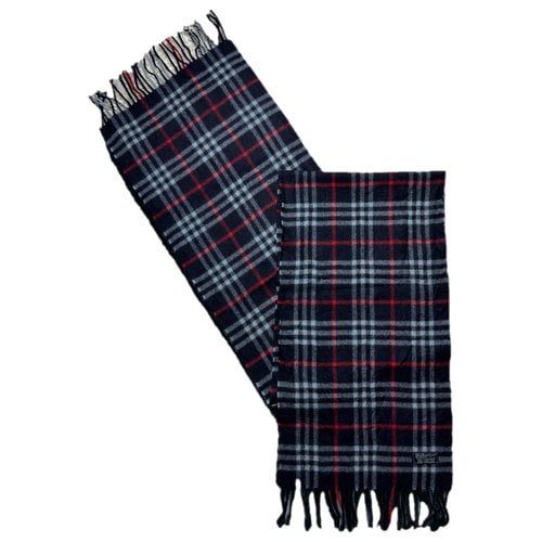 Pre-owned Burberry Cashmere Scarf & Pocket Square In Navy