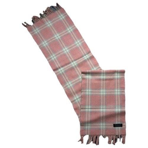 Pre-owned Burberry Wool Scarf & Pocket Square In Pink