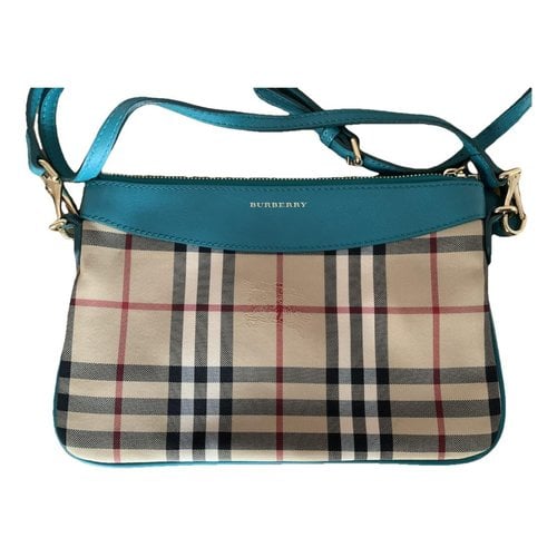 Pre-owned Burberry Cloth Clutch Bag In Green
