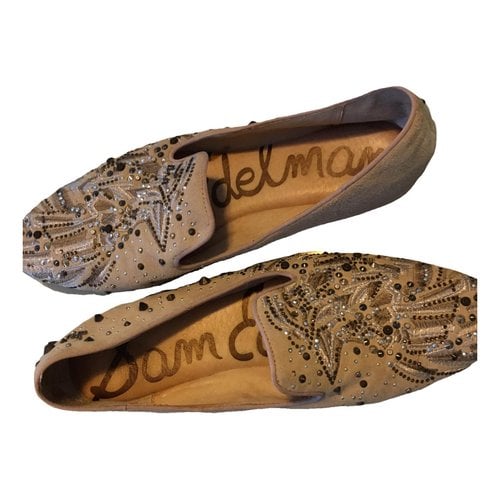 Pre-owned Sam Edelman Leather Flats In Beige