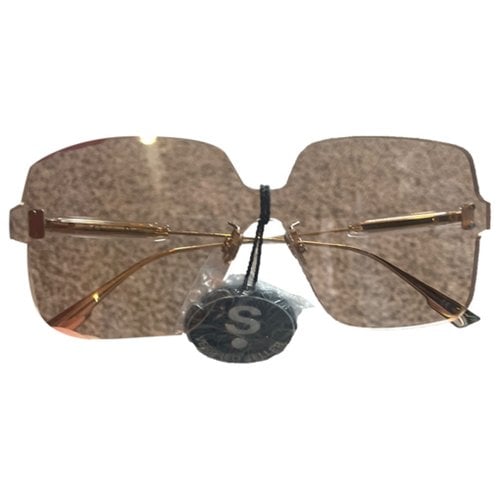 Pre-owned Dior Oversized Sunglasses In Beige