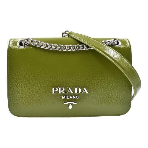 Pre-owned Prada Cleo Leather Crossbody Bag In Green
