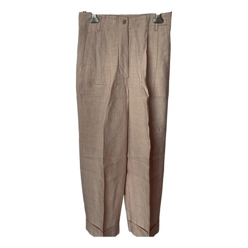 Pre-owned Aspesi Linen Large Pants In Pink