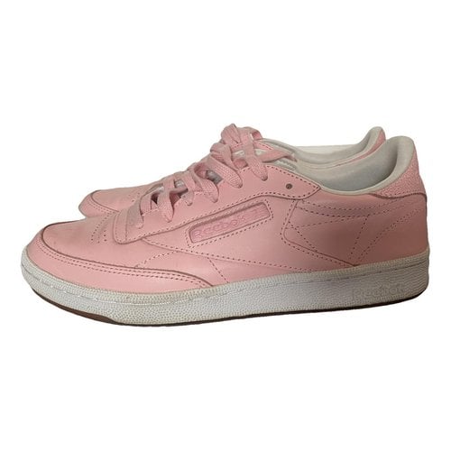 Pre-owned Reebok Leather Trainers In Pink