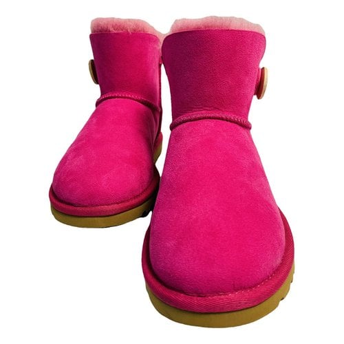 Pre-owned Ugg Shearling Snow Boots In Pink