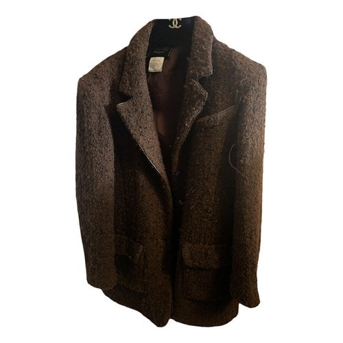 Pre-owned Chanel Wool Coat In Brown