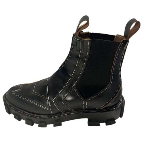 Pre-owned Balenciaga Leather Biker Boots In Black